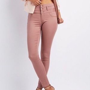 Rose gold high waisted jaggings